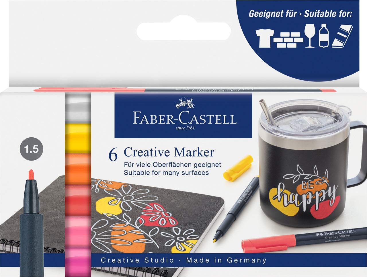 MARKER CREATIV SET 6 CULORI SUMMER FABER-CASTELL MARKER CREATIV SET 6 CULORI SUMMER FABER-CASTELL